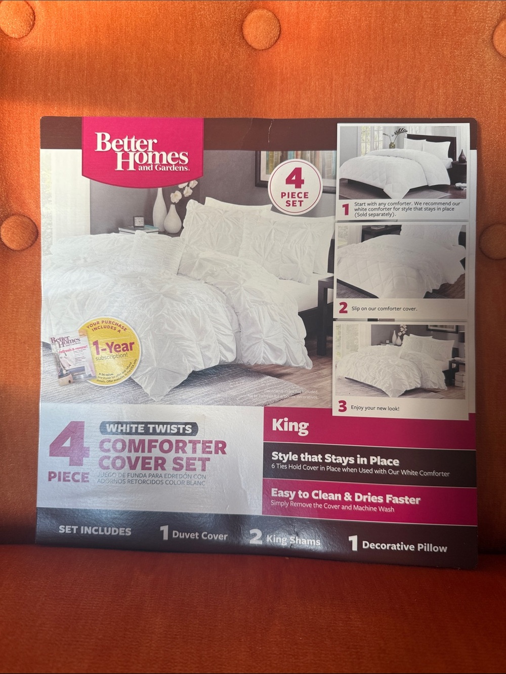 Better Homes & Gardens King Comforter Cover in White